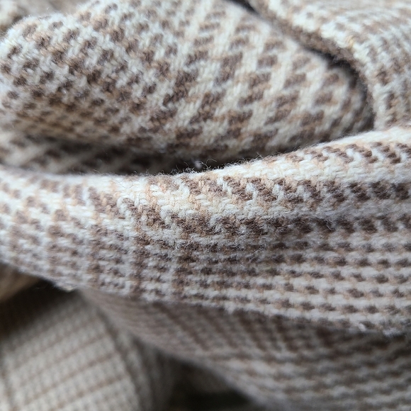 Ralph Lauren Tan Herringbone Wool Blend Double Breasted 90s Vintage Blazer - Picture 8 of 11